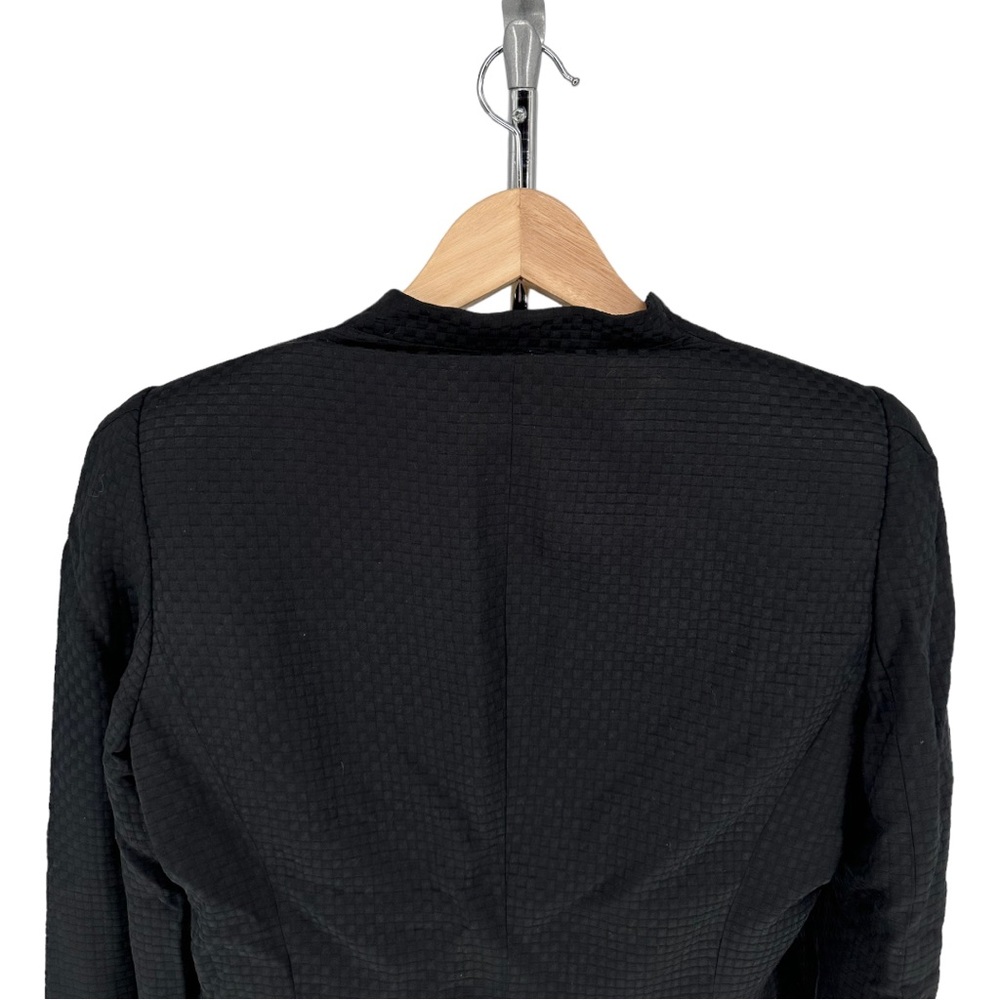 Armani Collezioni Black Ruffle Pleat Collar 90’s Vintage Button Jacket size 6 - Picture 5 of 11